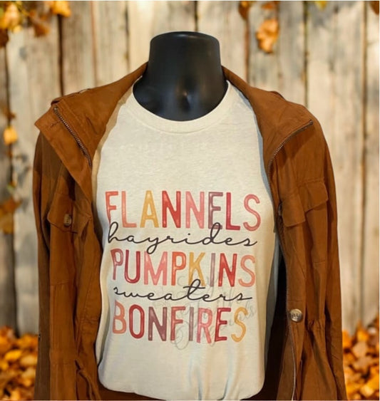 Flannels, Hayrides, Pumpkins Graphic Tee